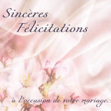 carte sincères félicitations de mariage