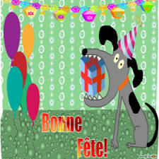 carte anniversaire Le chien te souhaite Bonne Fête pour enfant