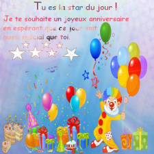 Carte tu es la star du jour! bon anniversaire