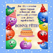 Carte avec texte et ballon pour ton anniversaire