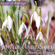 Anniversaire 13 ans de mariage, noces muguet