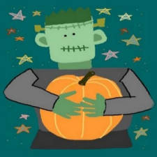 Carte joyeuse Halloween Frankenstein