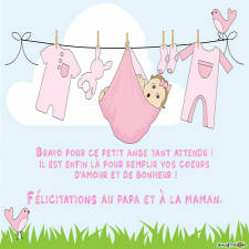 carte Félicitations naissance pour fille